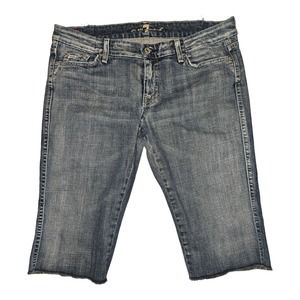 7 for all Mankind Bermuda Shorts Women's 30 Blue Denim Casual Preppy